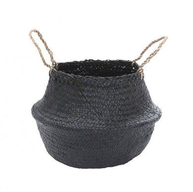 Belly Basket Black Dyed Seagrass - Large 35cm