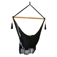 Back view of the byron black hanging chair