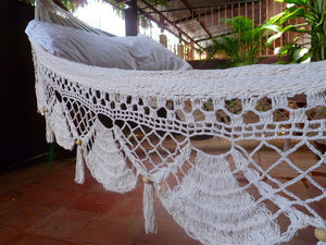 Bondi white hammock side view