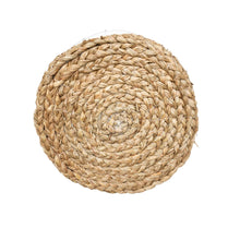 Bottom of white and natural round wide basket