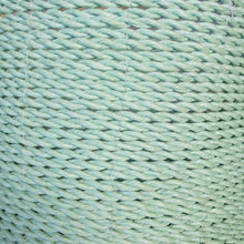 Detail view of the woven weave green large baskets