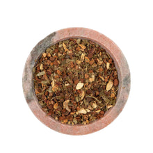 Detail view of leaves of yoga caffeine free tea