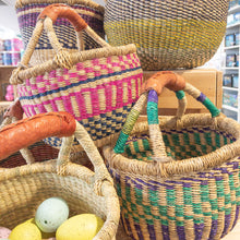 Close up of easter egg basket