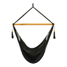 Front view of black hammock chair