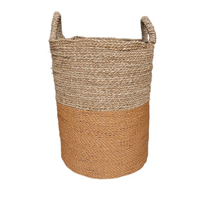 Front view of the brown natural mix tall baskets