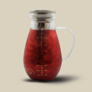 Front view of our glass iced tea jug