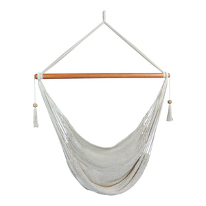 Front view of Manyana white hanging chair