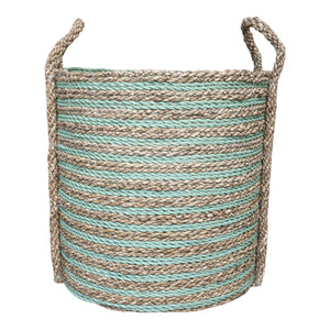 Front view of the green large planter basket