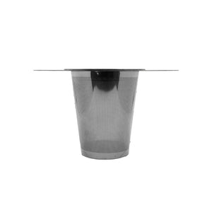 Front view of silver tea strainer