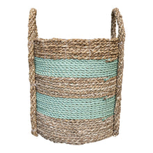 Front view of the small size green large storage basket