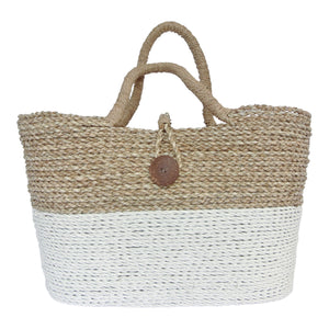 Front of the white basket bag