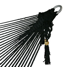 Hanging rings on the double and family size bondi black hammocks