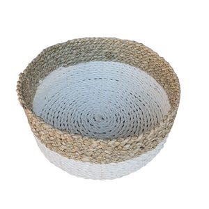 Medium size front view of white low baskets