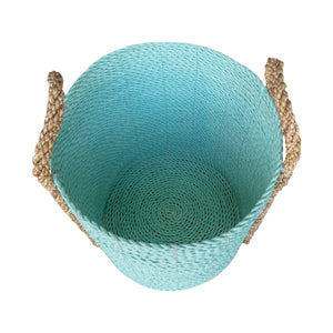 Inside view of the all aqua large storage basket in medium size