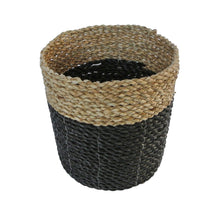 Medium size mixed small black basket front view