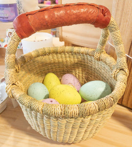 Natural basket for easter egg hunt