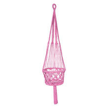 Pink macrame plant holder single size full view