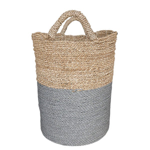 Side view of grey natural mix tall baskets