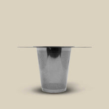 Front view of silver tea infuser
