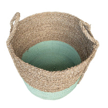 Top view of the green extra large storage basket