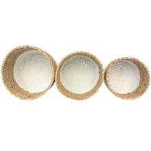Inside view of white dipped planter baskets set of three