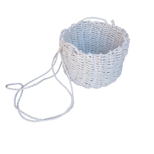 White hanging basket for hanging plants