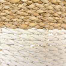 Closeup of white dipped white small basket weave